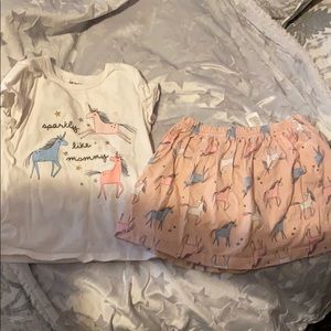 Kids shirt  and skirt set